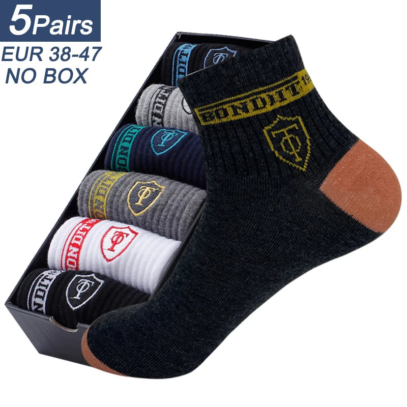 5 Pairs Spring And Fall Men Sports Socks Sweat Absorbent Thin Basketball SOCKS