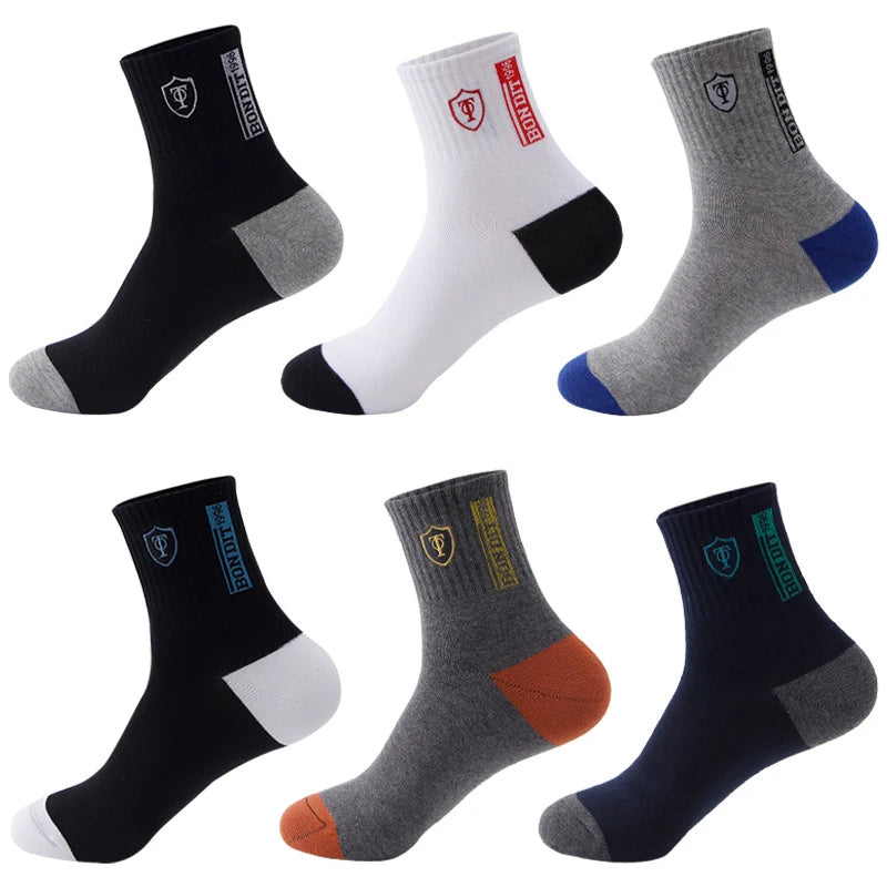 5 Pairs Spring And Fall Men Sports Socks Sweat Absorbent Thin Basketball SOCKS