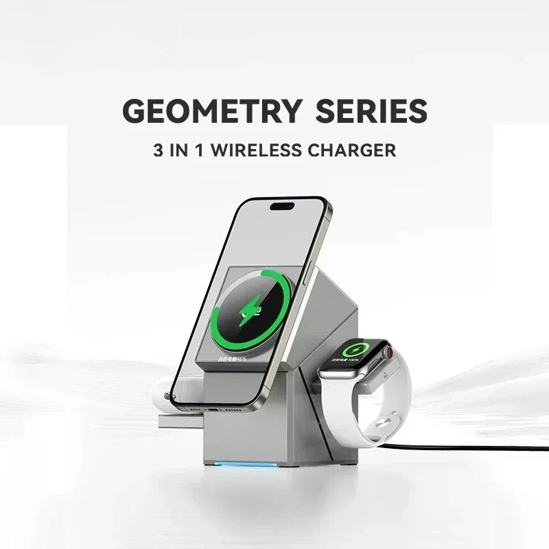 3-in-1 Wireless Charger with Auto-Rotating Dock for IPhone