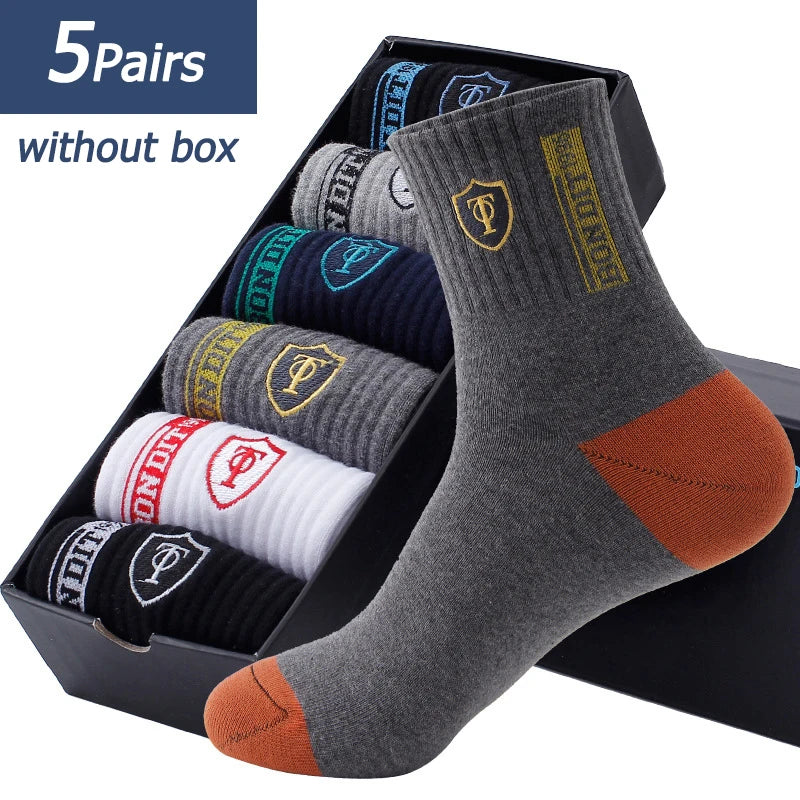 5 Pairs Spring And Fall Men Sports Socks Sweat Absorbent Thin Basketball SOCKS