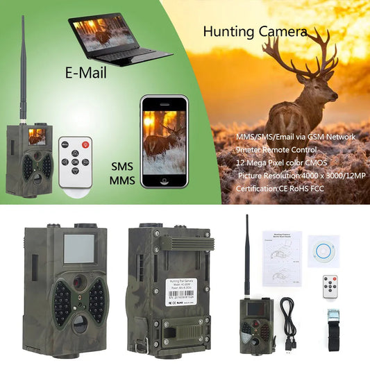 16MP Night Vision Hunting Trail Camera 2G MMS SMS SMTP HC300M Celluar Waterproof  Wildcamera