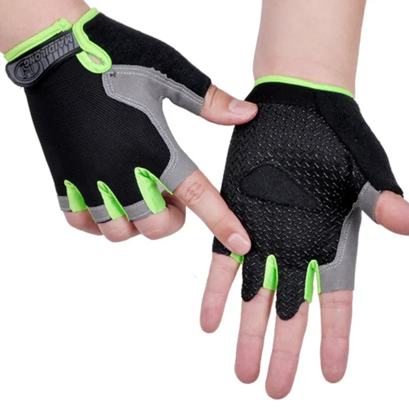 Fingerless Sport Gloves, Non-Slip Wrist Protection for Fitness and Cycling