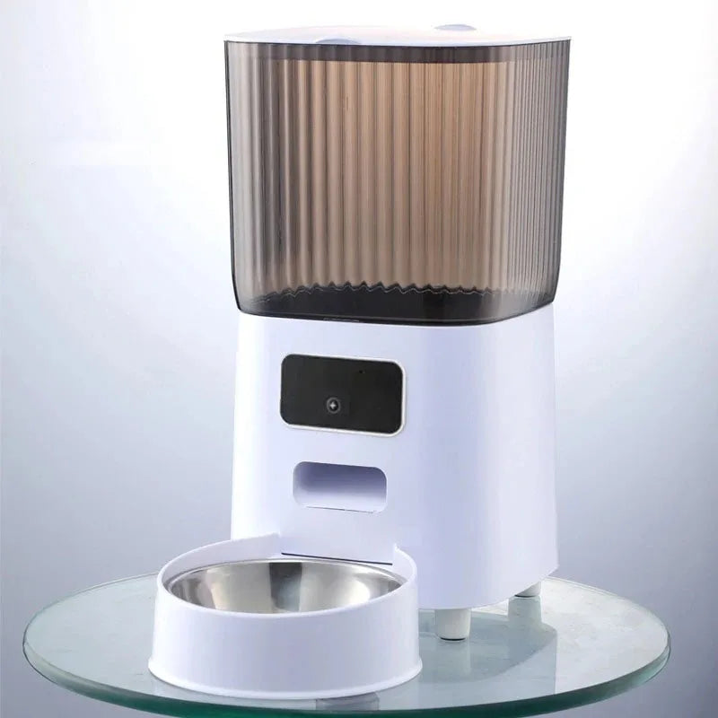 5L Double Bowls Smart Automatic Cat Feeder With Camera Cat Dry Food Video Dispenser