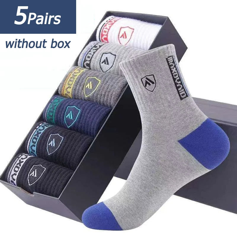 5 Pairs Spring And Fall Men Sports Socks Sweat Absorbent Thin Basketball SOCKS