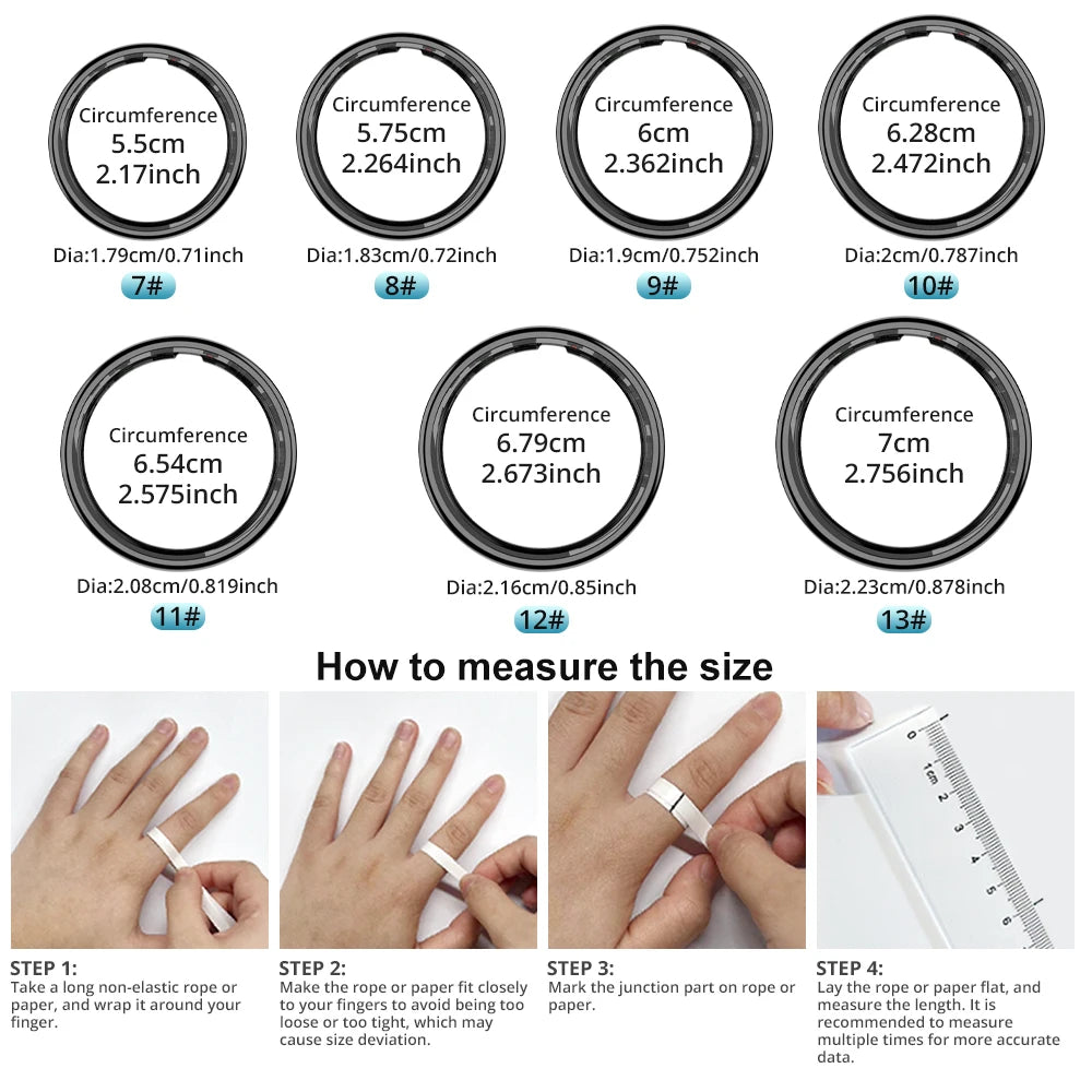 COLMI R12 Smart Ring with Display Screen and Touch, Health Manager, Wireless Charging