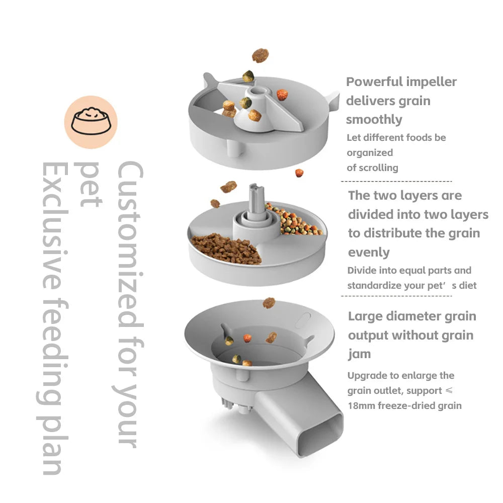 5L Double Bowls Smart Automatic Cat Feeder With Camera Cat Dry Food Video Dispenser