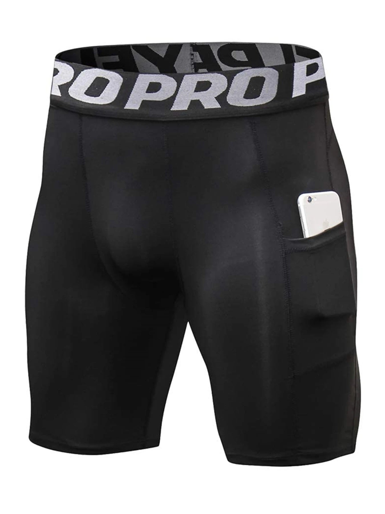 Mens Gym Shorts with Pockets Workout Compression Leggings