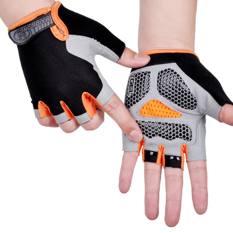 Fingerless Sport Gloves, Non-Slip Wrist Protection for Fitness and Cycling