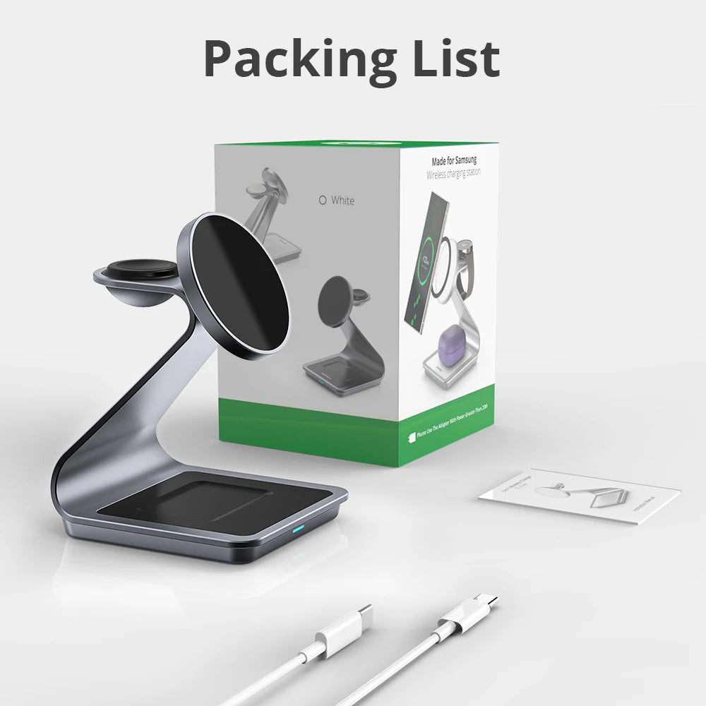 Bonola Magnetic 3 in 1 Wireless Charger Station for Samsung
