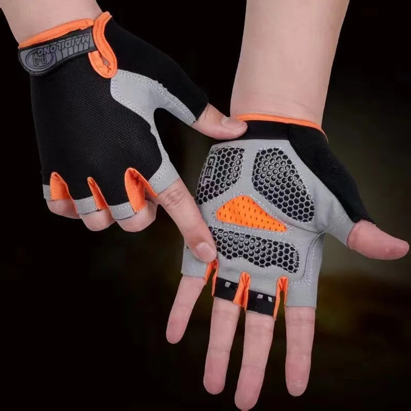 Fingerless Sport Gloves, Non-Slip Wrist Protection for Fitness and Cycling