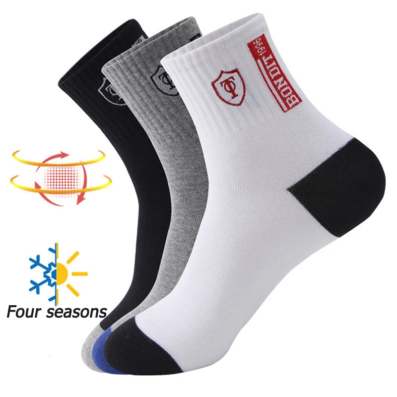 5 Pairs Spring And Fall Men Sports Socks Sweat Absorbent Thin Basketball SOCKS