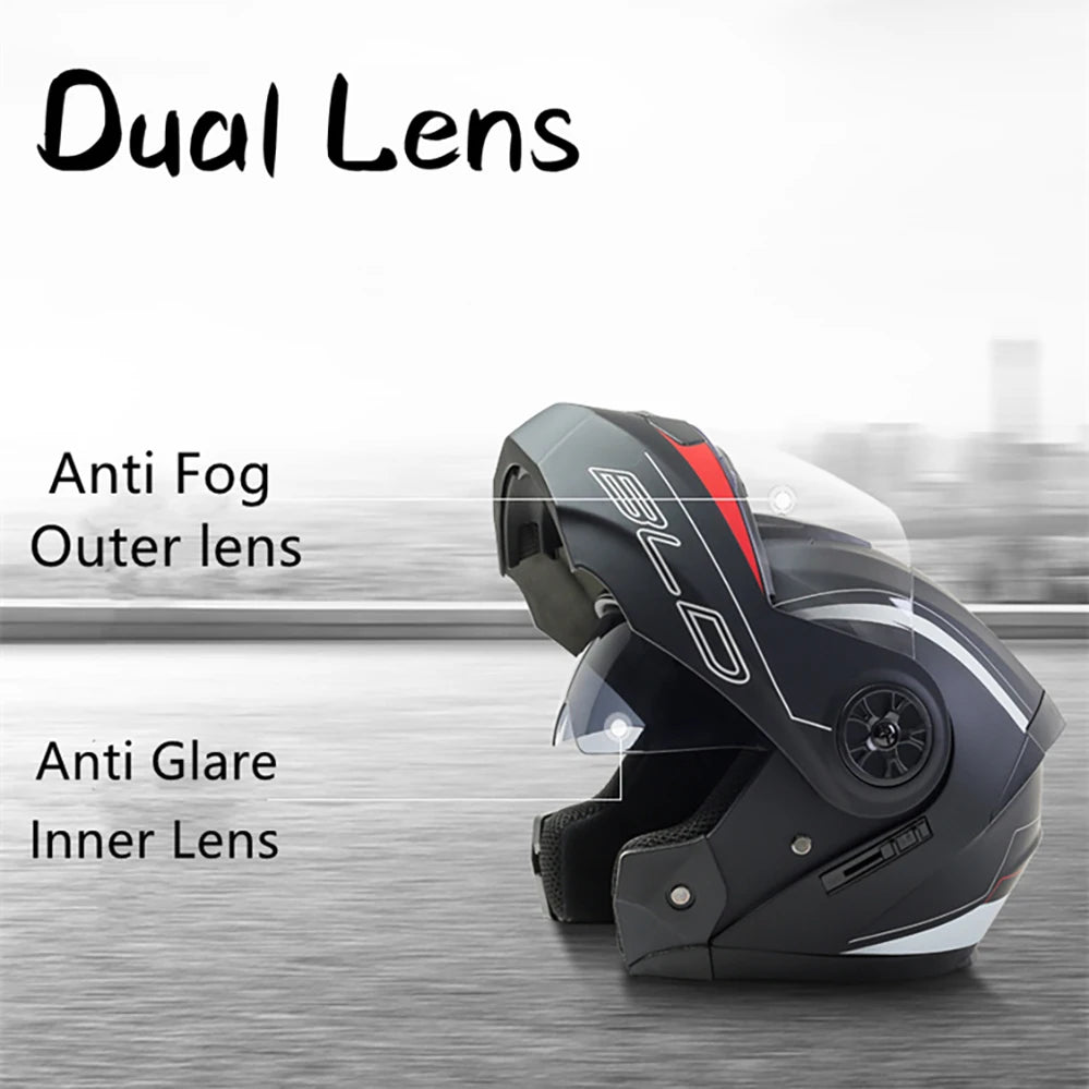 BLD Personalized Motorcycle Full Face Helmet Dual Lens Helmets