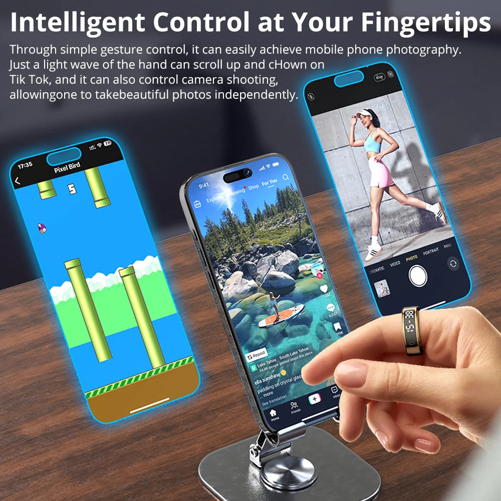 COLMI R12 Smart Ring with Display Screen and Touch, Health Manager, Wireless Charging