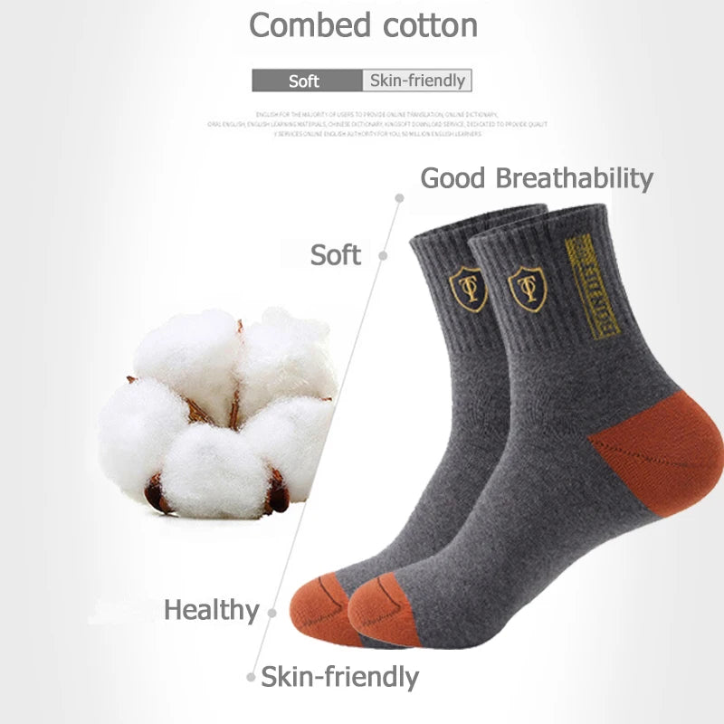 5 Pairs Spring And Fall Men Sports Socks Sweat Absorbent Thin Basketball SOCKS